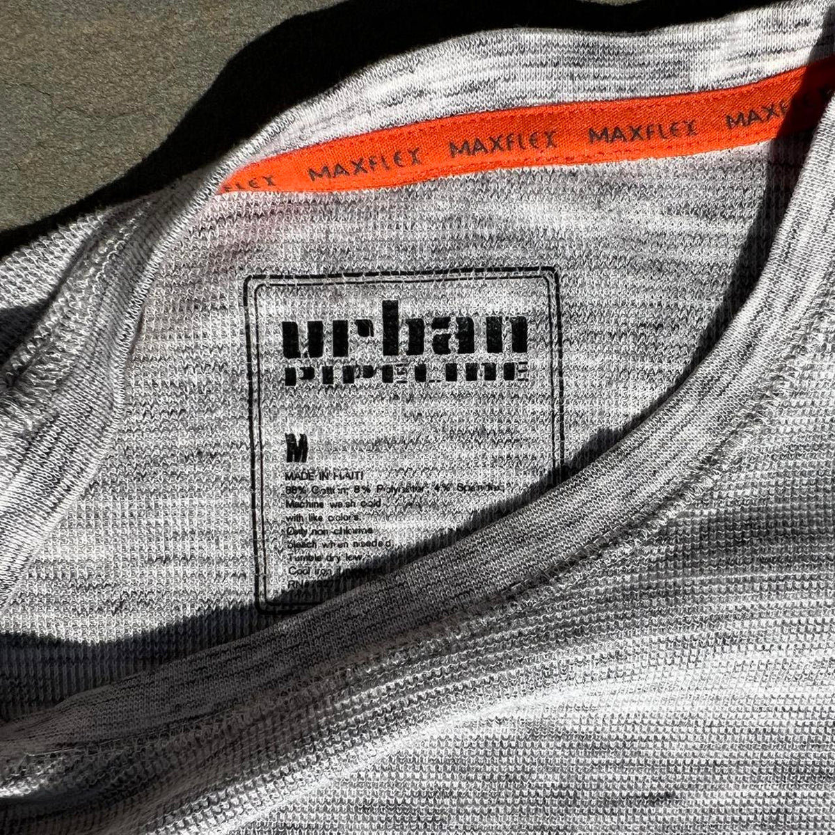 Y2K Light Grey Heather Waffle Knit Thermal