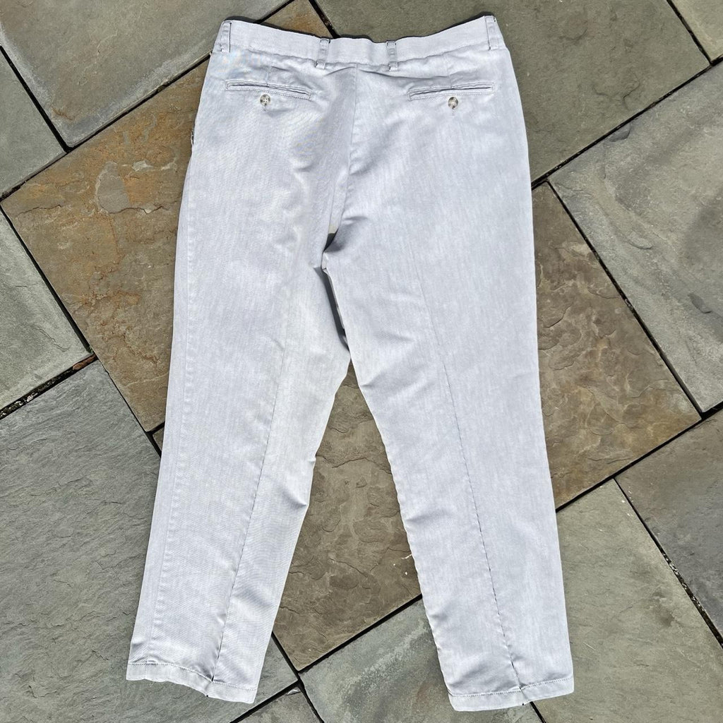 Neo-Vintage Greige Distressed Pleated Trousers