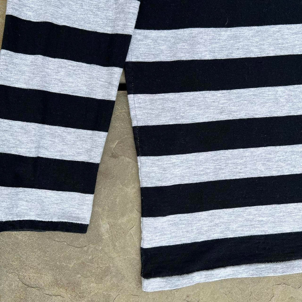 Black + Geather Grey Thick Striped Henley