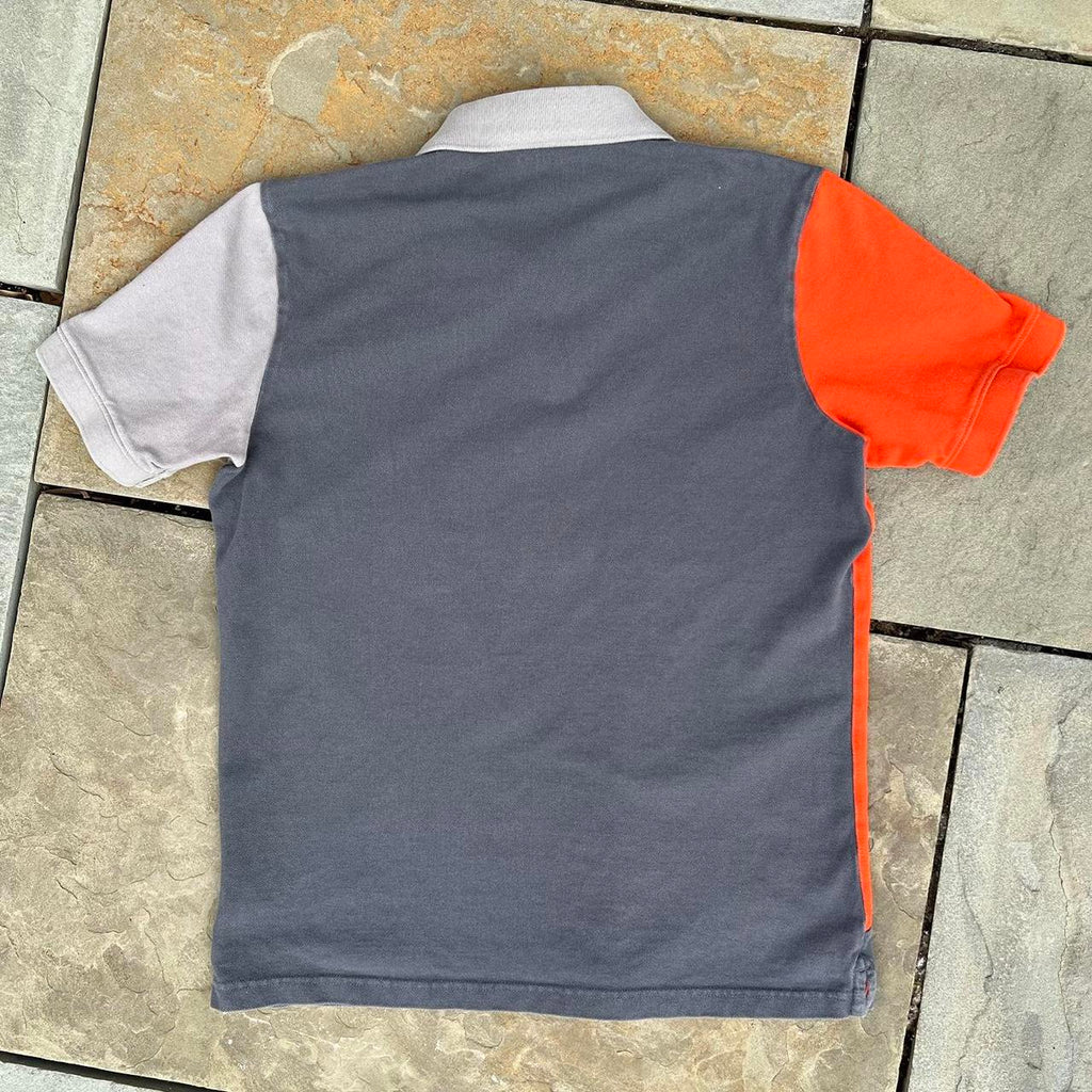 Colorblock Cut and Sew Geometric Pique Polo