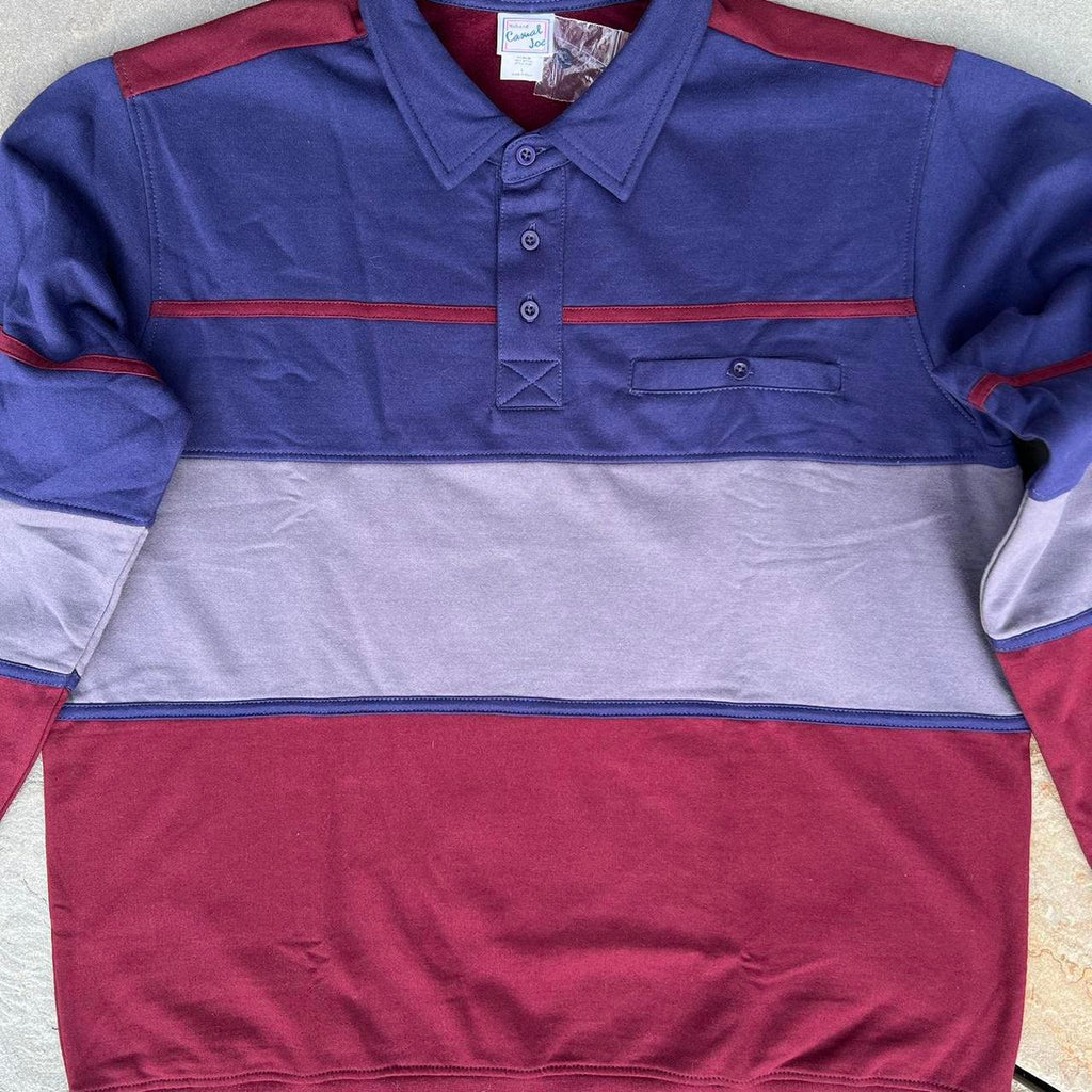 NWT Y2K Colorblock Long Sleeve Polo Sweater