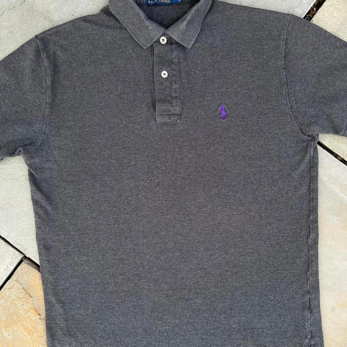 Polo Ralph Lauren Dark Grey Heather Classic Polo Purple Logo
