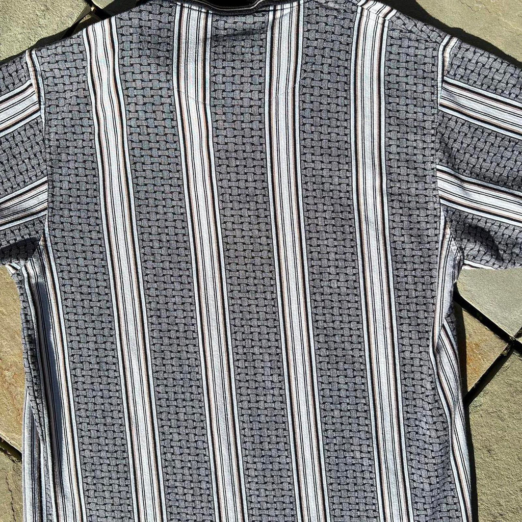 Neo-Vintage Y2K Vertical Stripe + Pattern Polo
