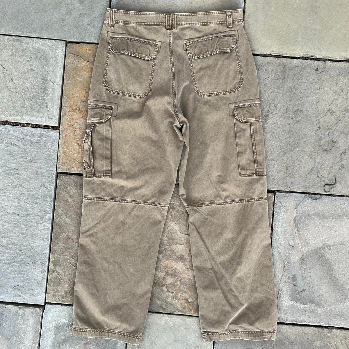Y2K Utility Cargo Pants Dark Khaki