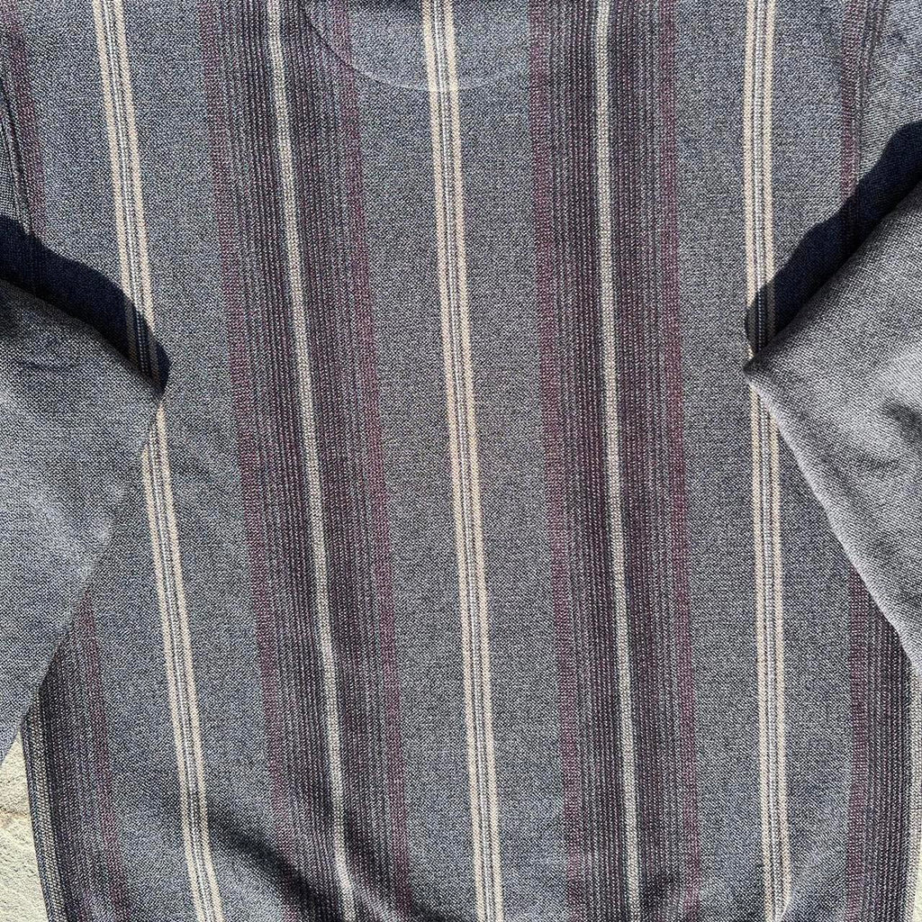 Y2K Varied Vertical Stripe Double Crewneck Sweater