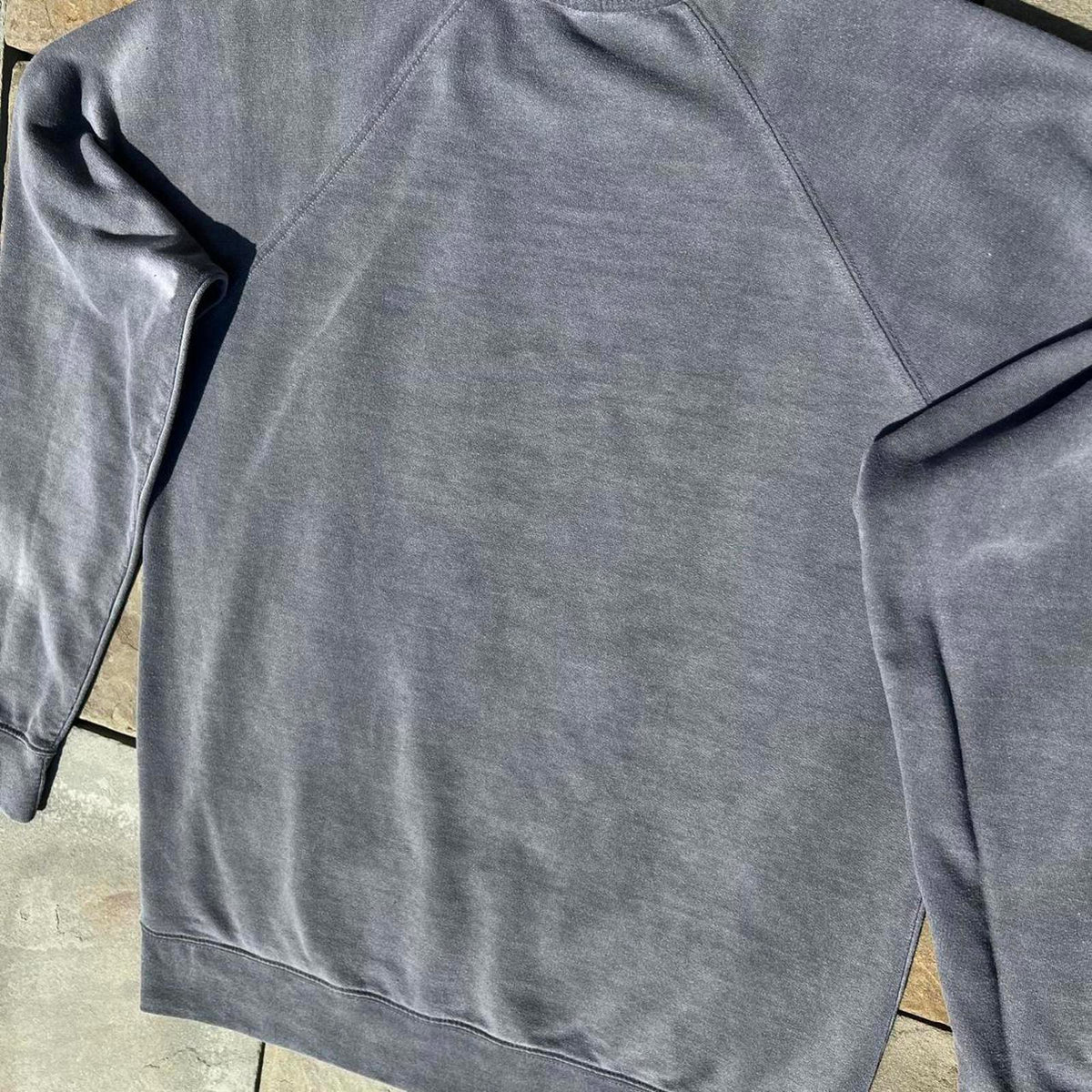 Reworked Grey Garment Dye Crewneck Sweatshirt