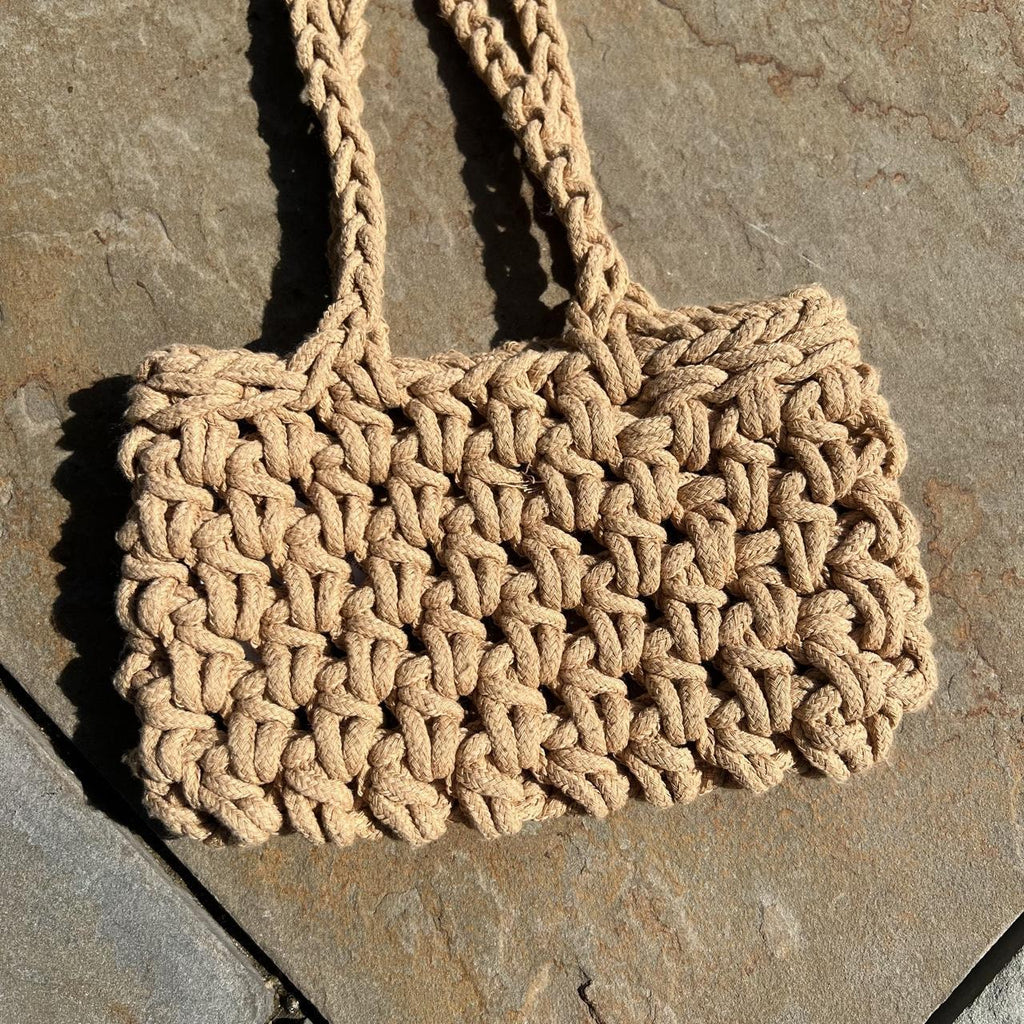 Forever 21 Tan Thick Braid Knit Small Shoulder bag