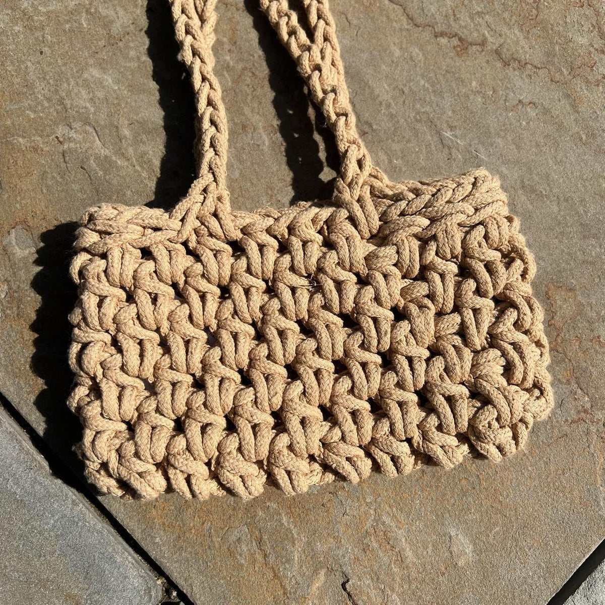Forever 21 Tan Thick Braid Knit Small Shoulder bag