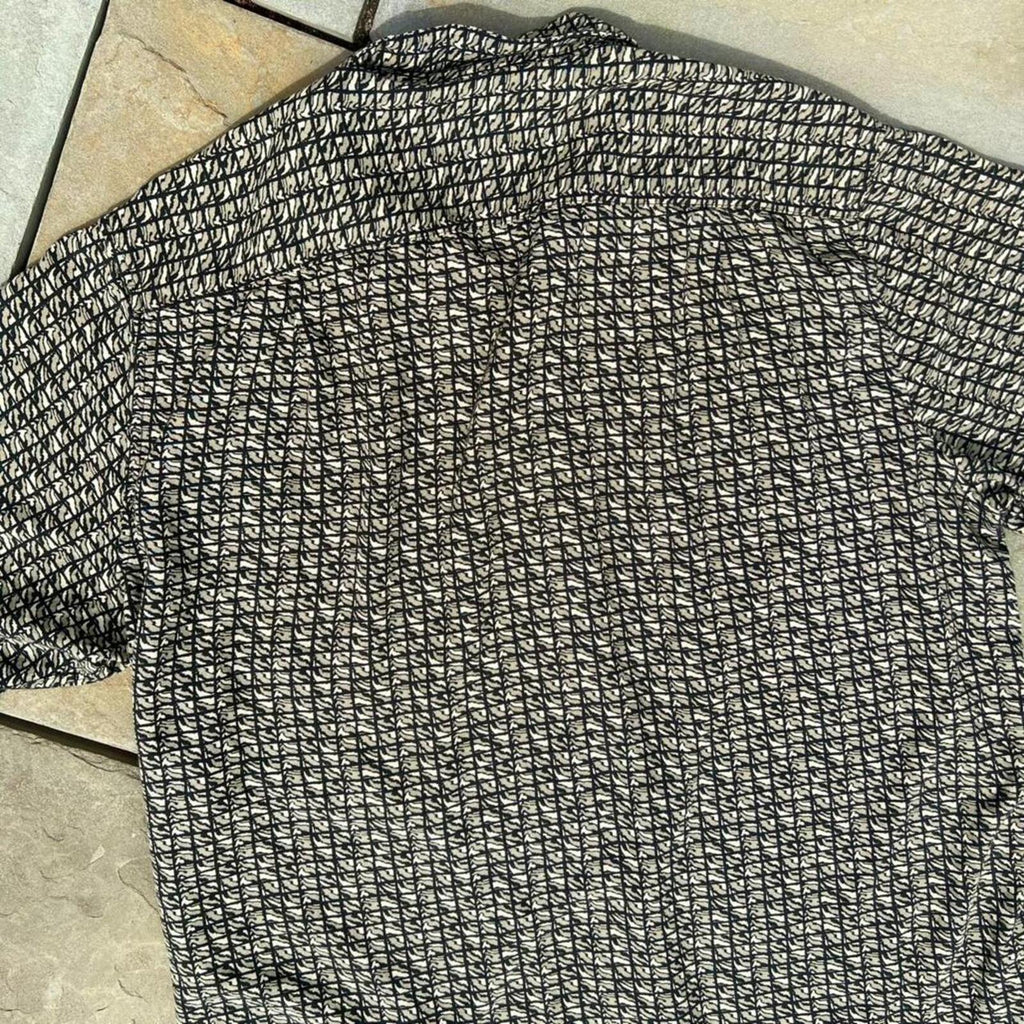 Neo-Vintage Y2K Camo Grid Pattern Club Shirt