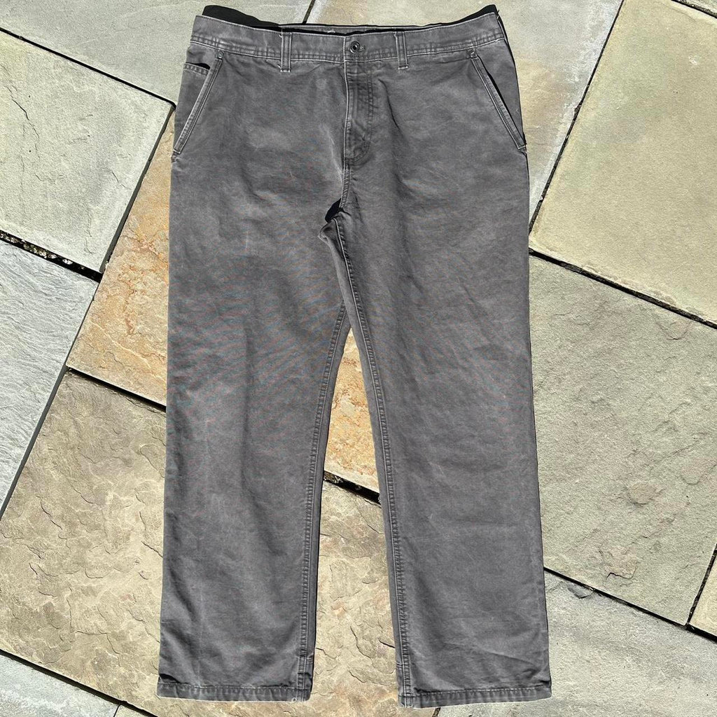 Garment Dyed Grey Canvas Utility Work Pants
