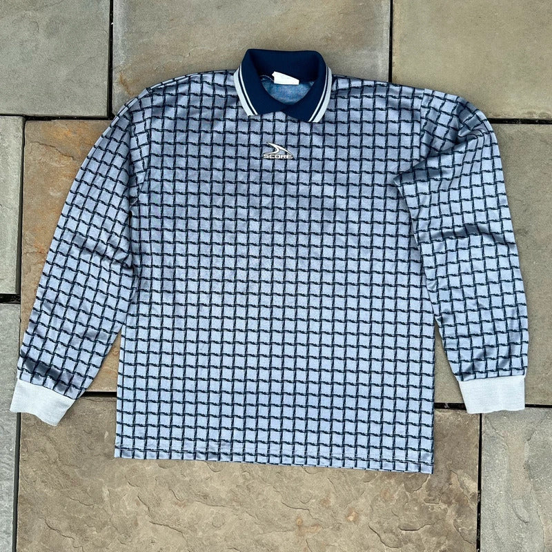 Vintage 90s square pattern soccer jersey
