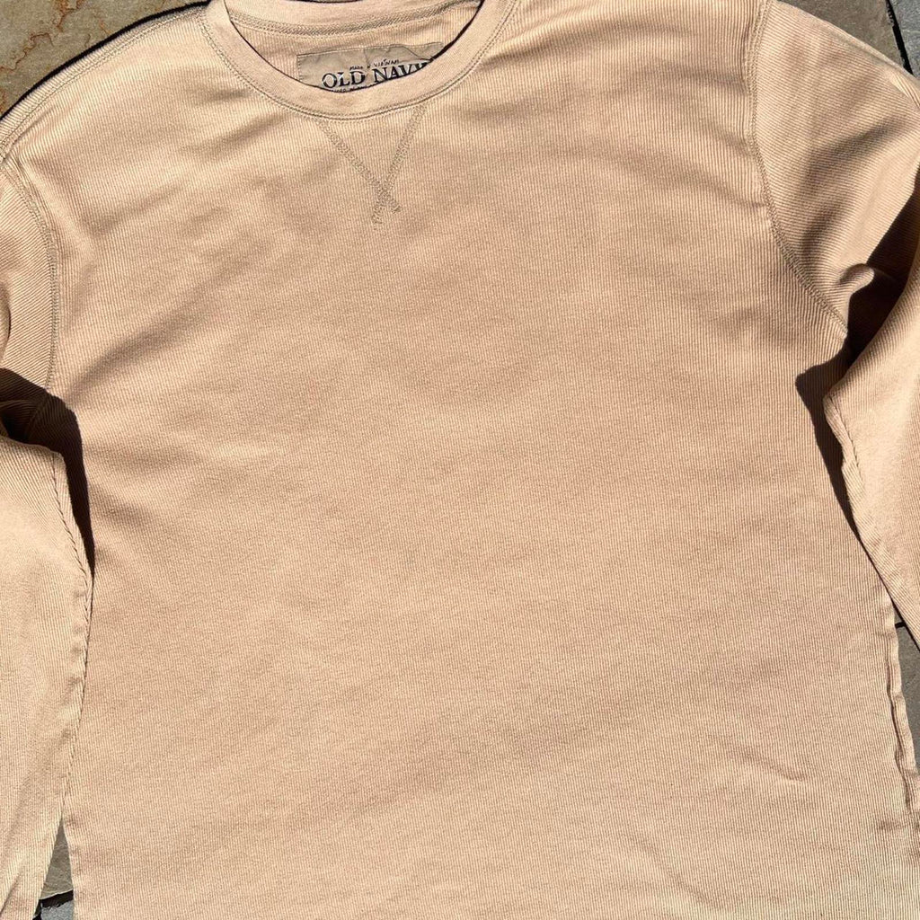 Neo-Vintage Y2K 2006 Tan Texture Knit Long Sleeve
