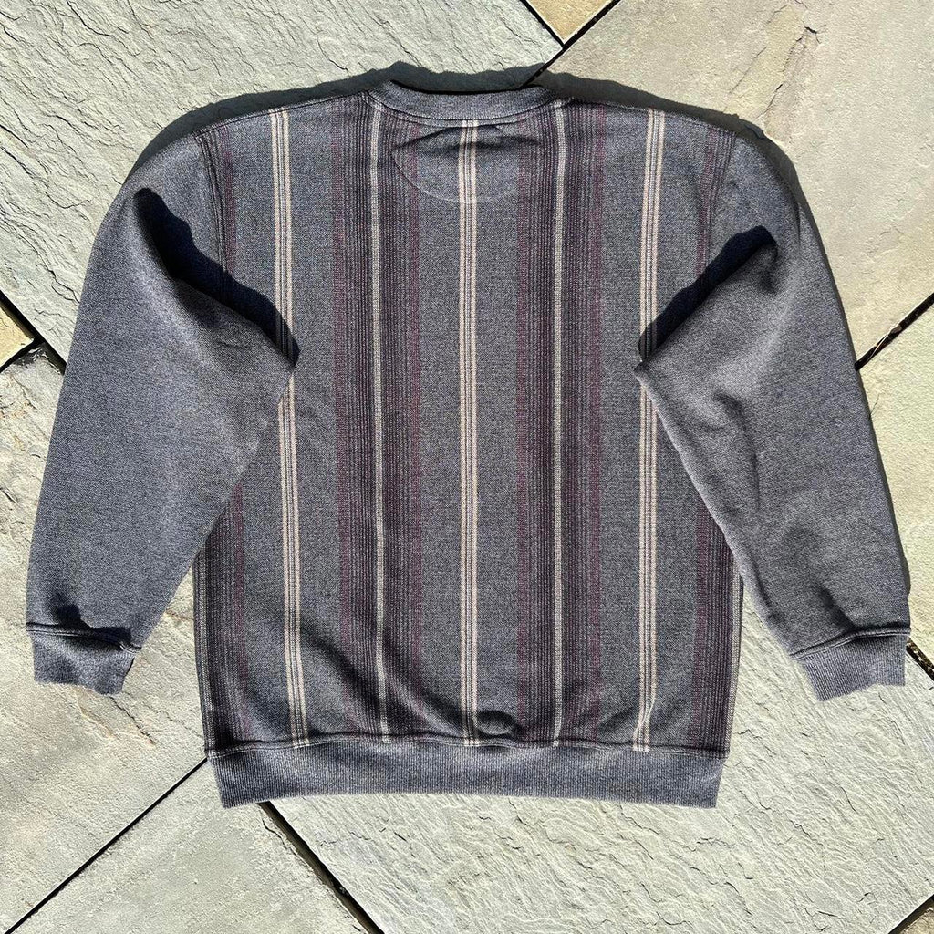 Y2K Varied Vertical Stripe Double Crewneck Sweater