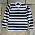 Black + Geather Grey Thick Striped Henley