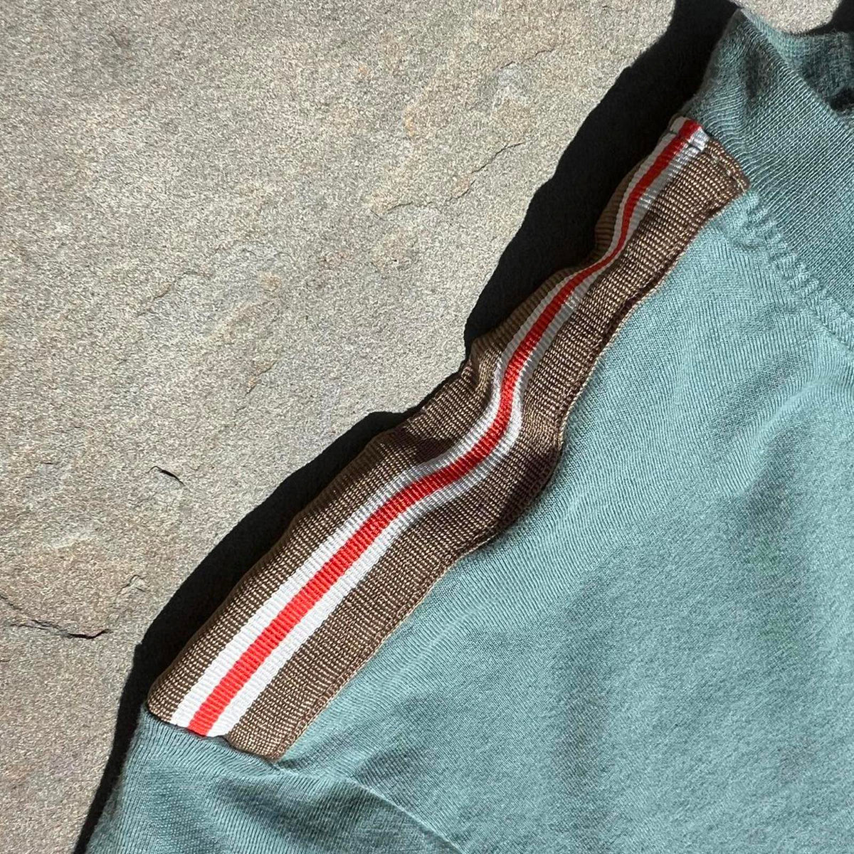 Pale Teal Stripe Taping T-shirt