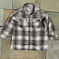 Houndstooth Plaid Button Down Thick Knit Shirt Jacket