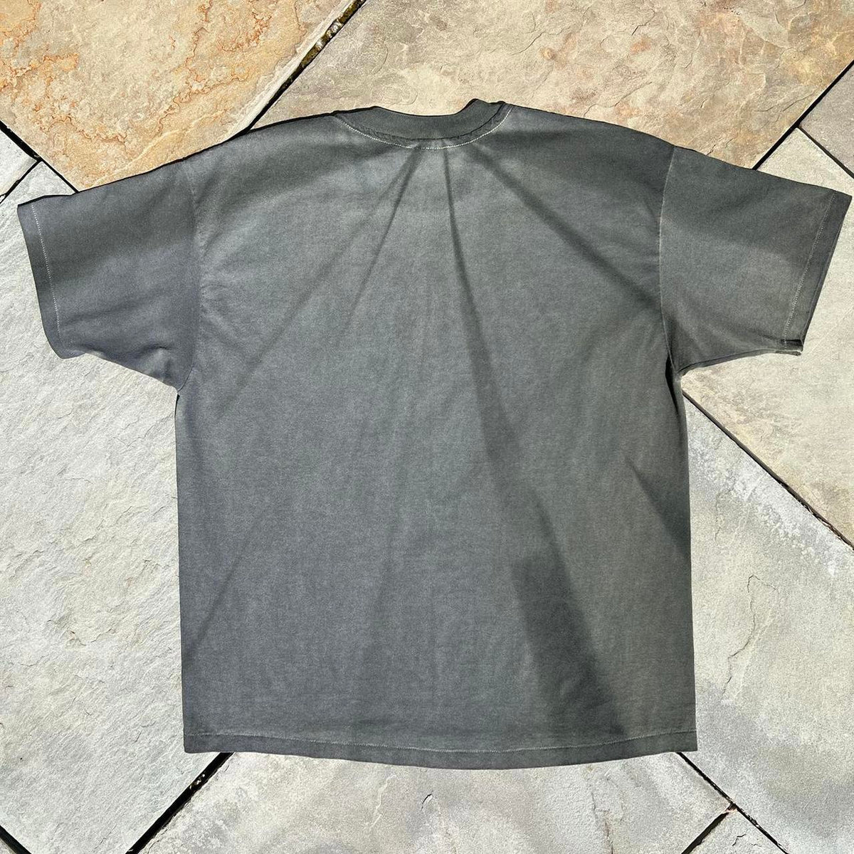 Neo-Vintage 90s Overdyed Grey Green T-shirt Made in USA