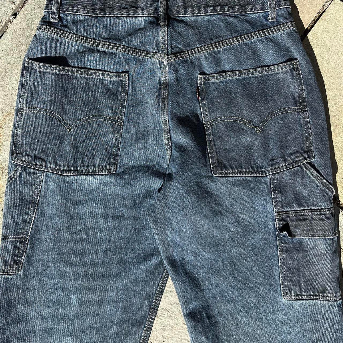 Vintage Y2K 2001 Overdye Levis Reworked Carpenter Work Jeans