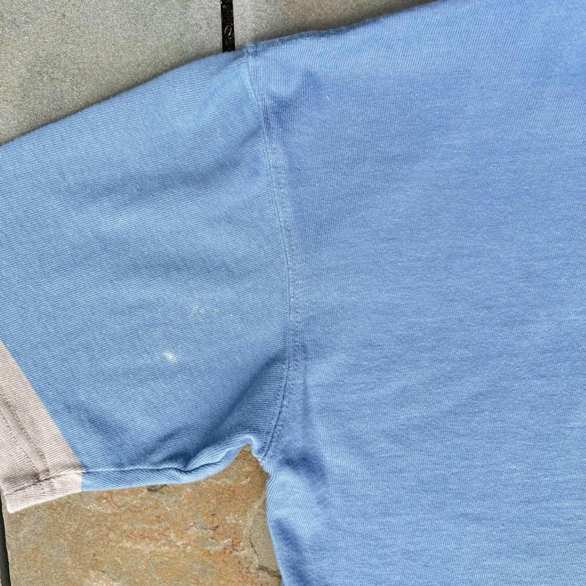 Neo-Vintage 90s Made in USA Blue + Tan Trim Polo Shirt