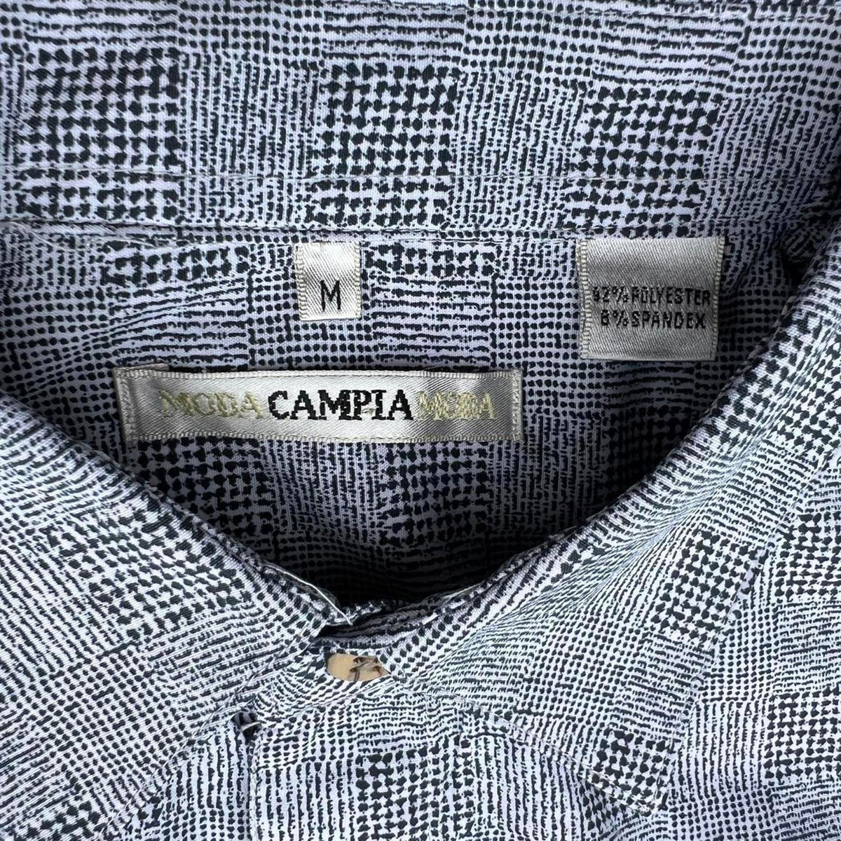Y2K Abstract Plaid Pattern Shirt