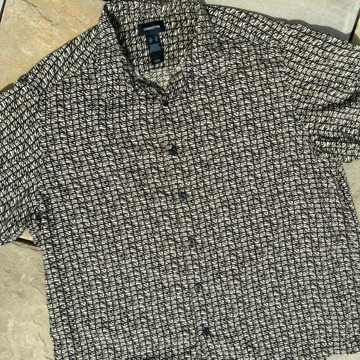 Neo-Vintage Y2K Camo Grid Pattern Club Shirt