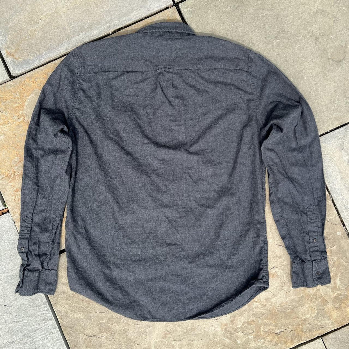 American Eagle Dark Grey Button Down Shirt