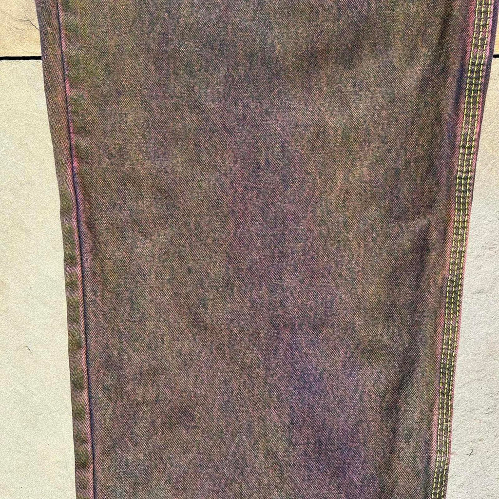 Reworked Dickies Purple Brown Yellow Denim Carpenter Jeans
