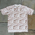 Y2K Compass Map Pattern Short Sleeve Henley T-Shirt