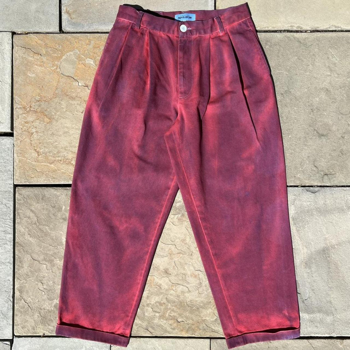 Overdye Distressed FA Pleated Denim Trousers