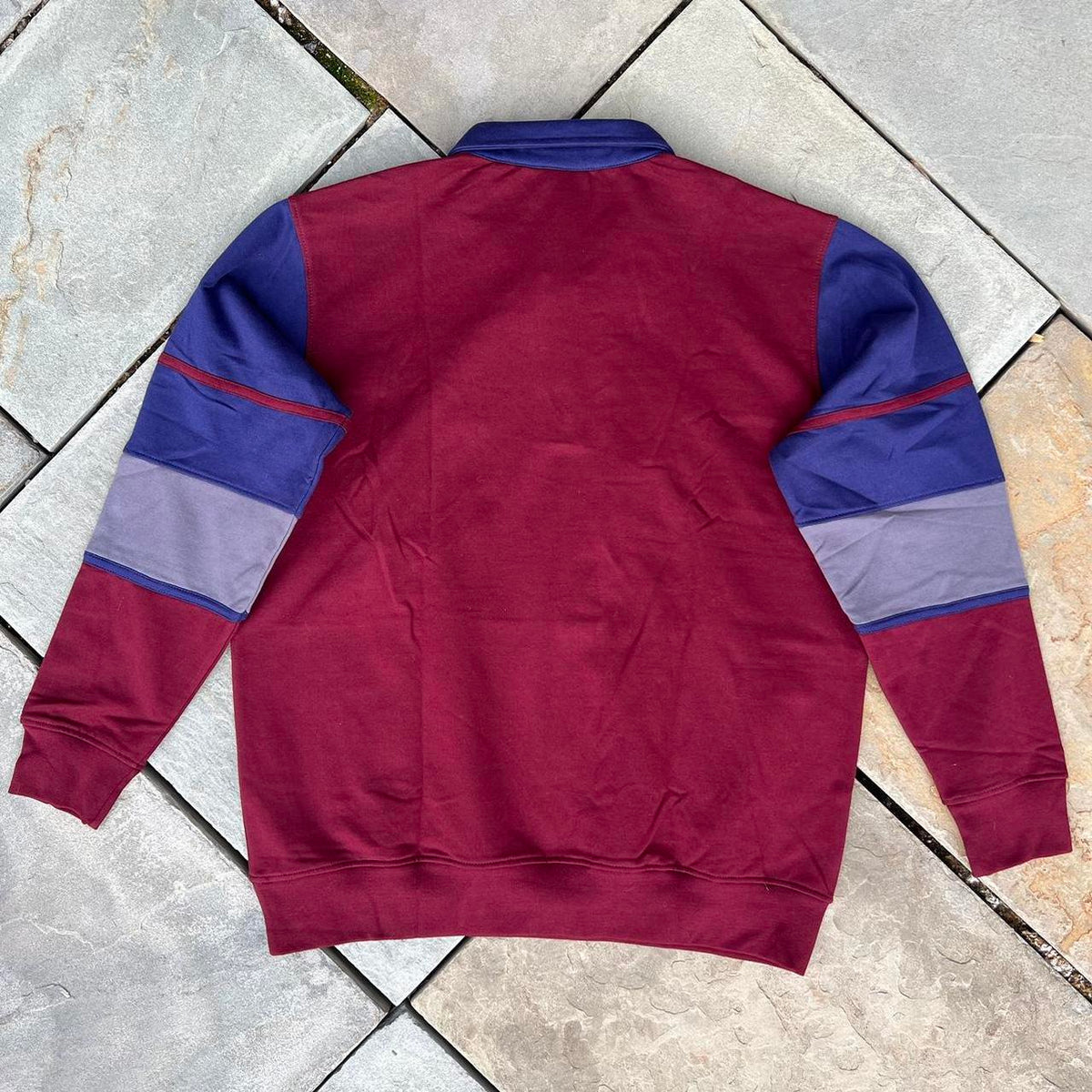 NWT Y2K Colorblock Long Sleeve Polo Sweater