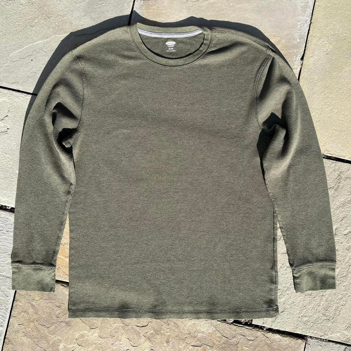Olive Green Waffle Knit Thermal