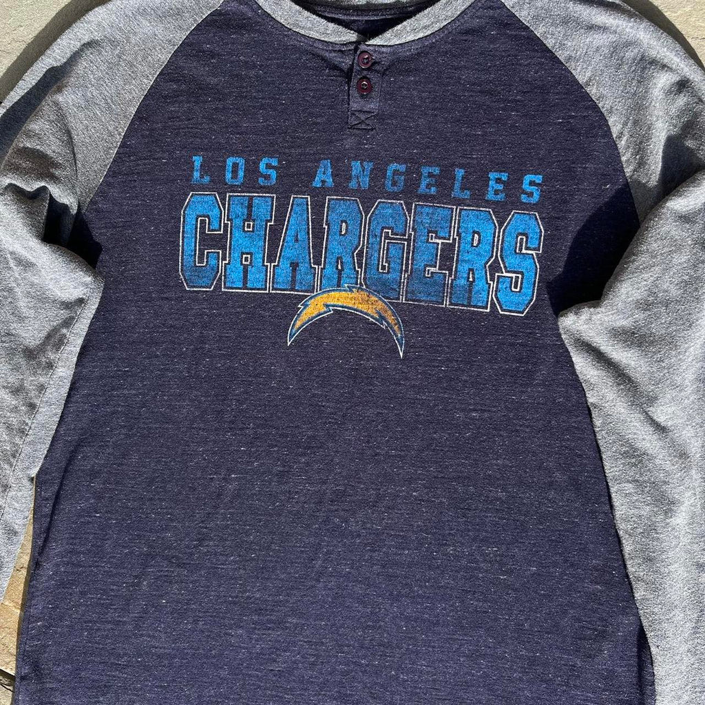 NFL LA Chargers Navy/Grey Heather Team Graphic Henley