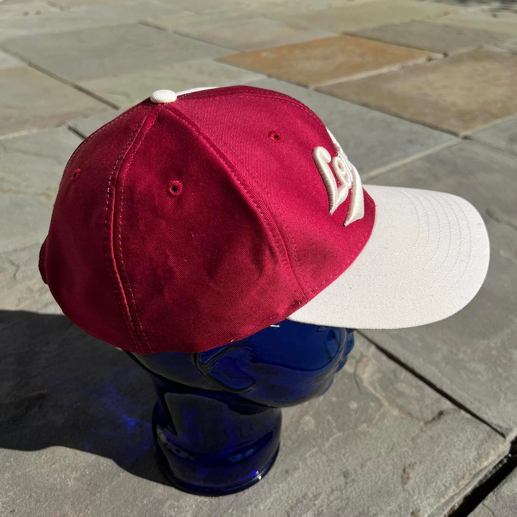 Vintage 90s London Maroon and Cream SnapBack Hat