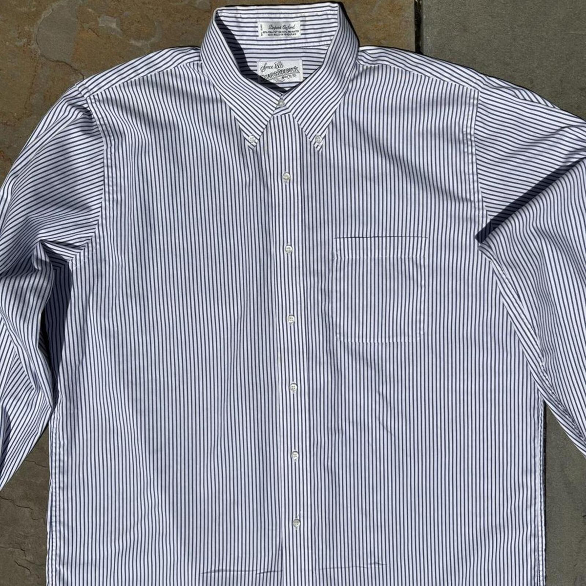 Neo-Vintage 90s Blue White Vertical Stripe Button Down Shirt