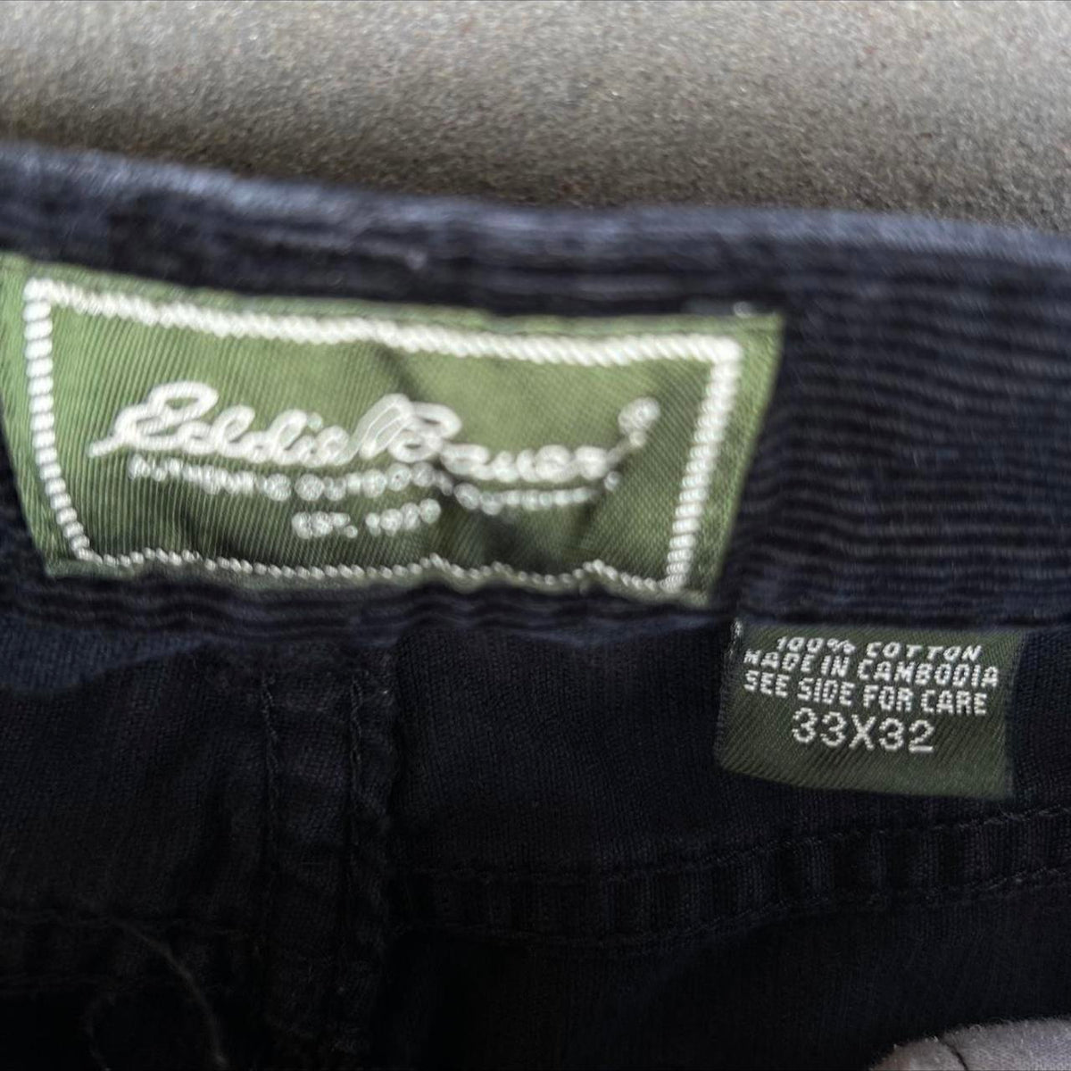 Black Corduroy Riveted Jeans