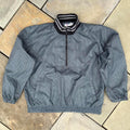 Vintage 90s Blue/Black Houndstooth Quarter Zip Windbreaker