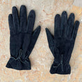 Y2K Black Suede Leather Gloves