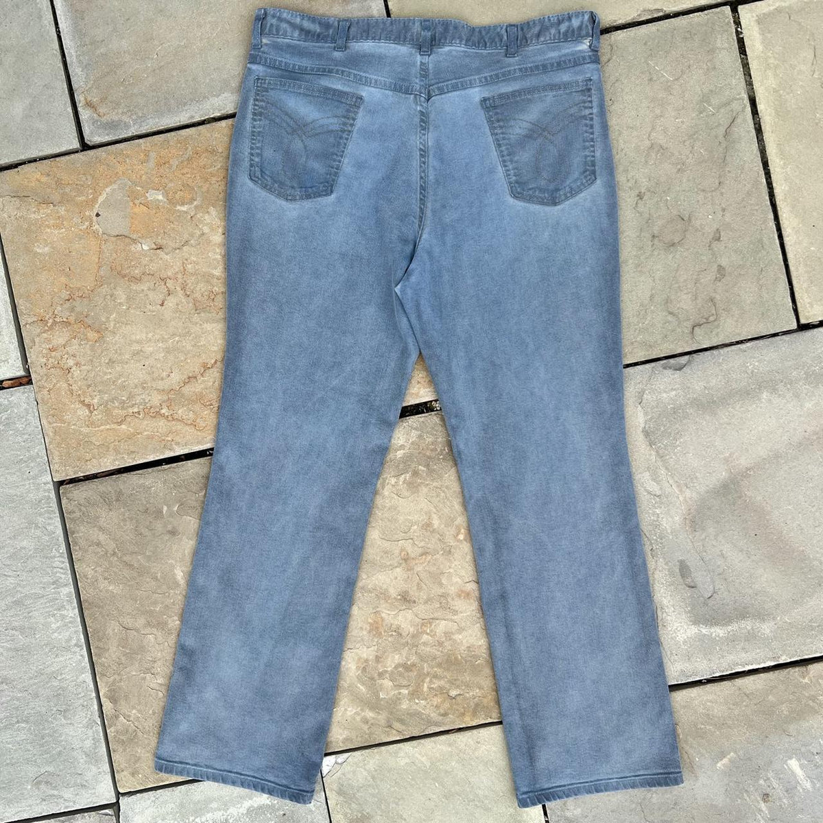 Vintage 80s Blue Overdye Boot Cut Jeans