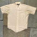 Vintage 70s Pale Yellow Qiana Nylon Short Sleeve Club Shirt
