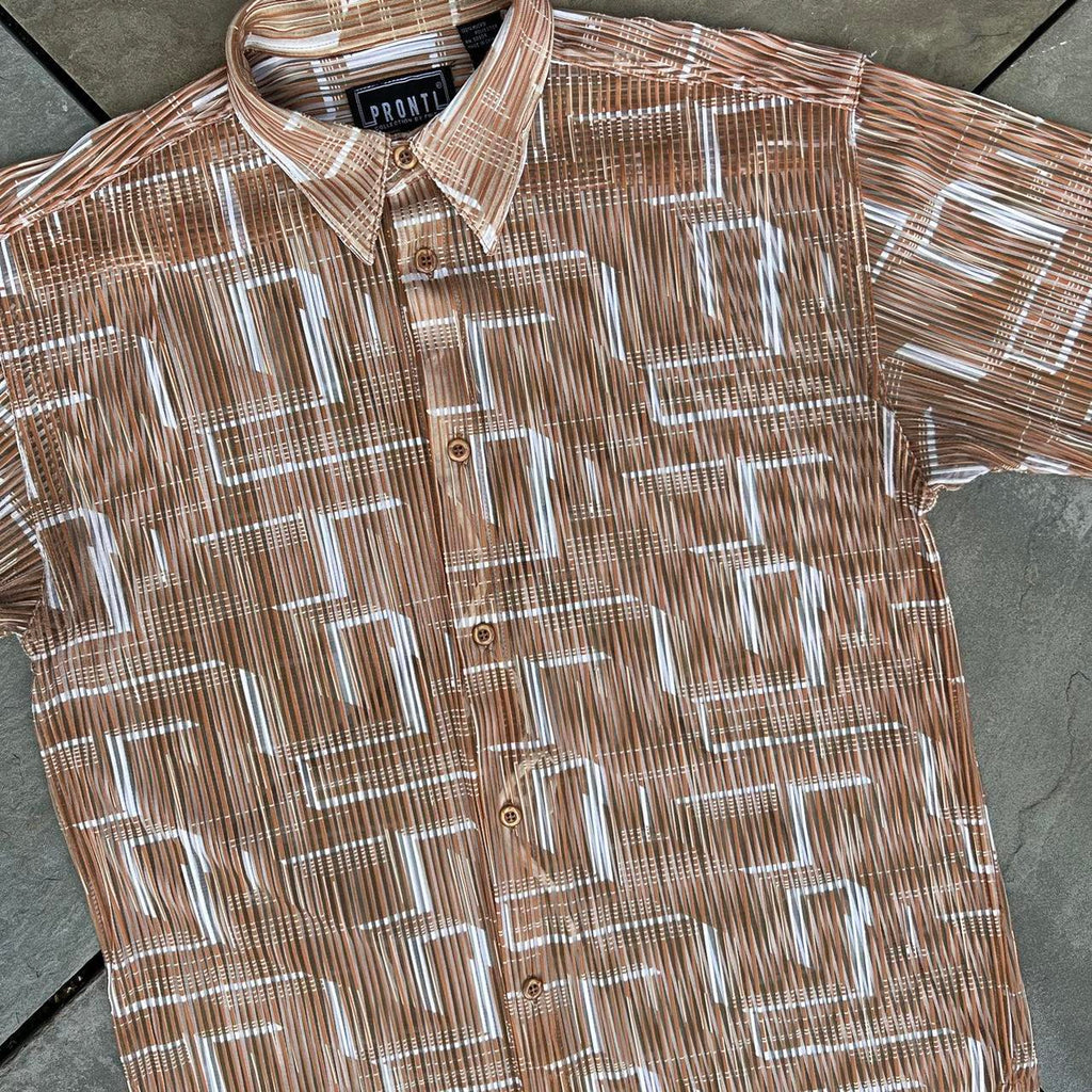 Neo-Vintage 90s Mesh Pattern Relaxed Fit Club Shirt