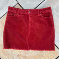 Y2K Burgundy Wide Wale Corduroy Mini Skirt
