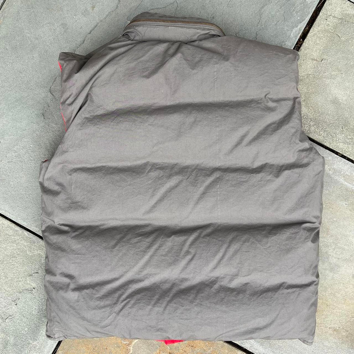 Vintage 80s Grey Utility Gorpcore Cargo Puffer Vest