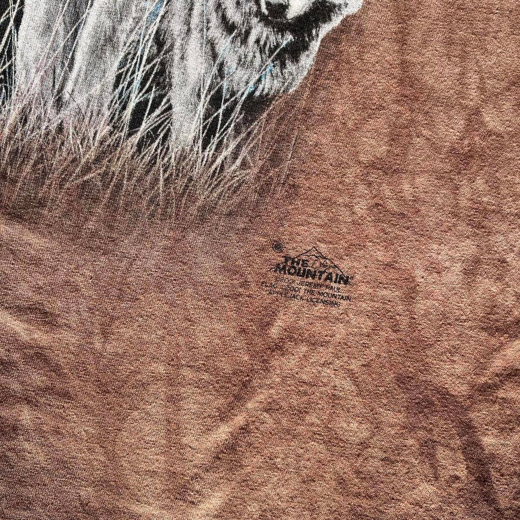 American Flag Wolf Brown Dye T-Shirt