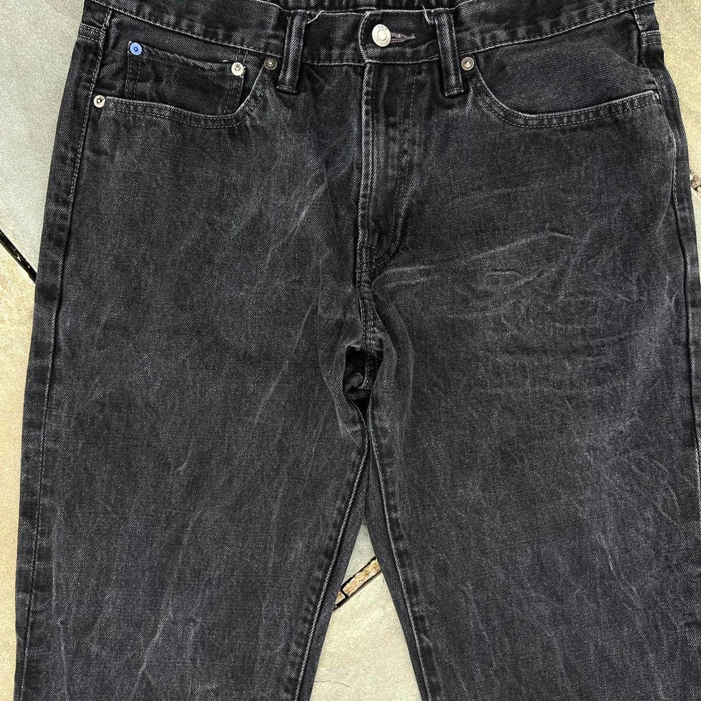 Y2K Faded Black Distressed Washed Jeans