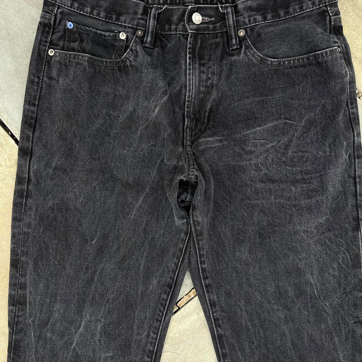 Y2K Faded Black Distressed Washed Jeans