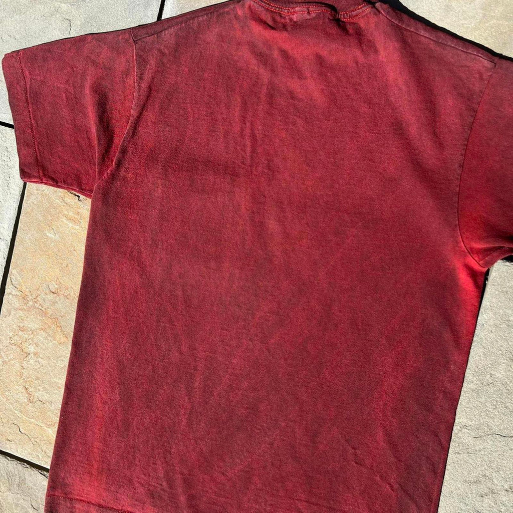 Overdyed Vintage Black Red Single Stitch Pocket T-shirt