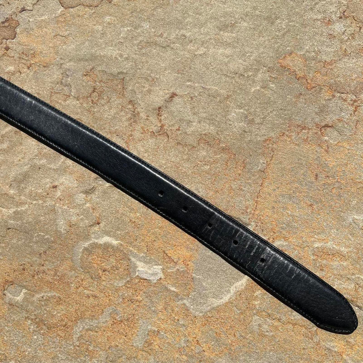 Vintage 80s Black Leather Belt