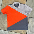 Colorblock Cut and Sew Geometric Pique Polo