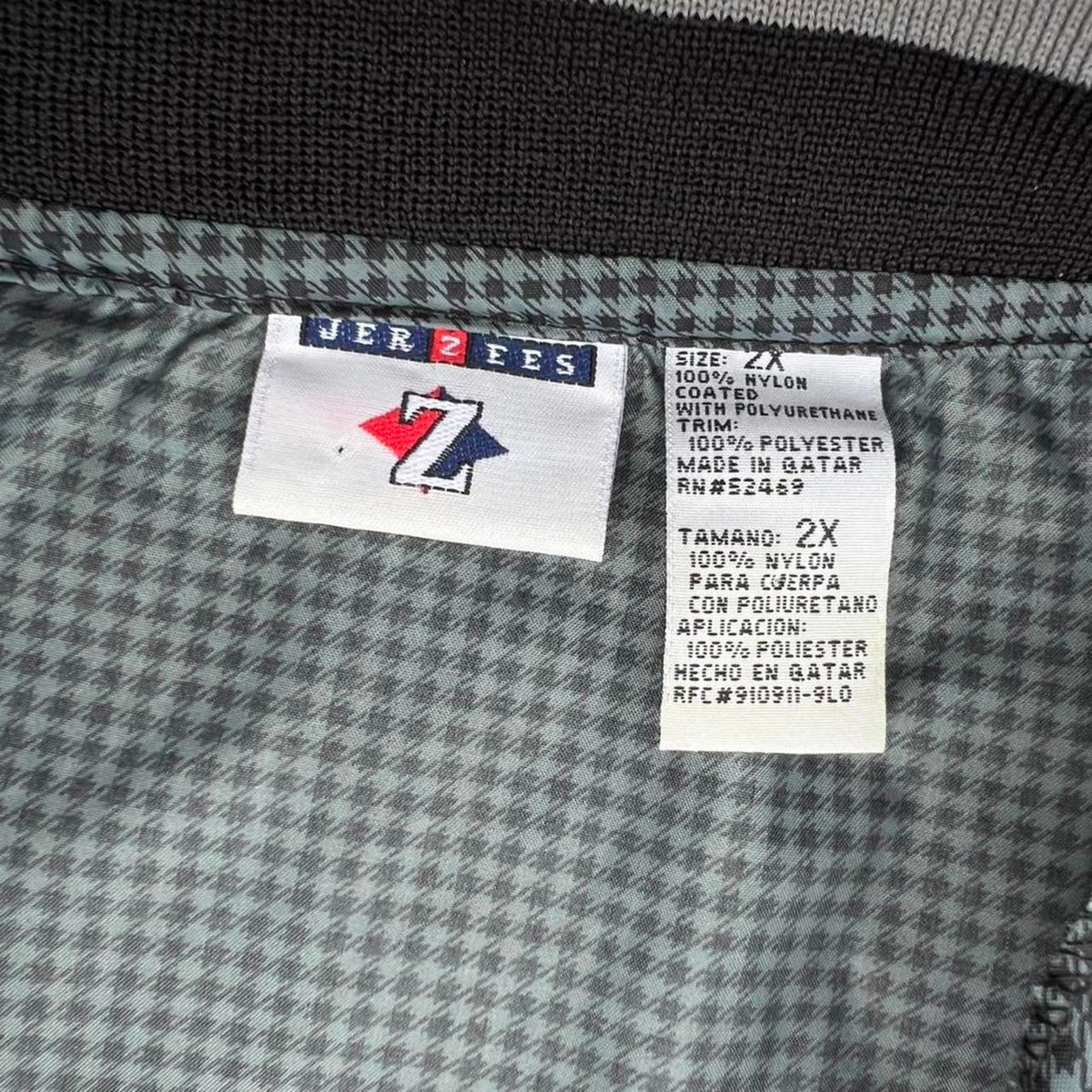 Vintage 90s Blue/Black Houndstooth Quarter Zip Windbreaker