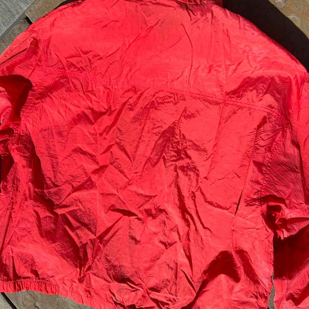 Vintage 90s European Red Black Windbreaker Track Jacket